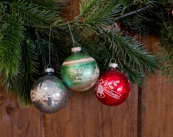 3 Antique Christmas Ornaments Christmas Decorations vintage Christmas decor Vintage Christmas Tree Ornaments
