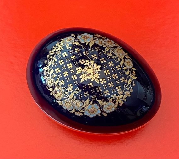 Vintage Limoges Castel France Egg Trinket Box