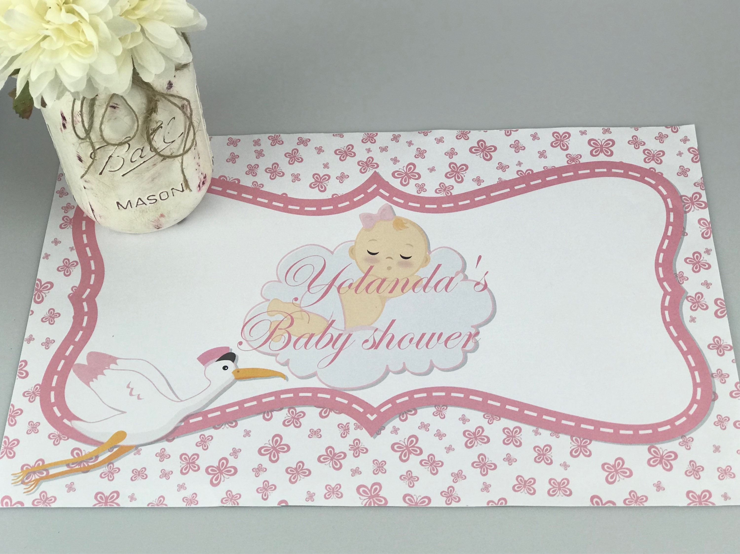 Beautiful 25 Girl Baby Shower Paper Placemats Baby Shower Etsy