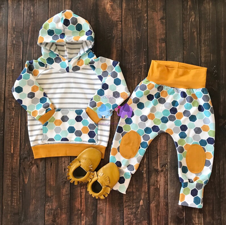 Children's Hexagon Hoodie Set Baby Boy Hoodies Boy Etsy