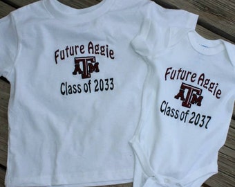 Future Aggie Baby Bodysuit or T-Shirt with Class Year