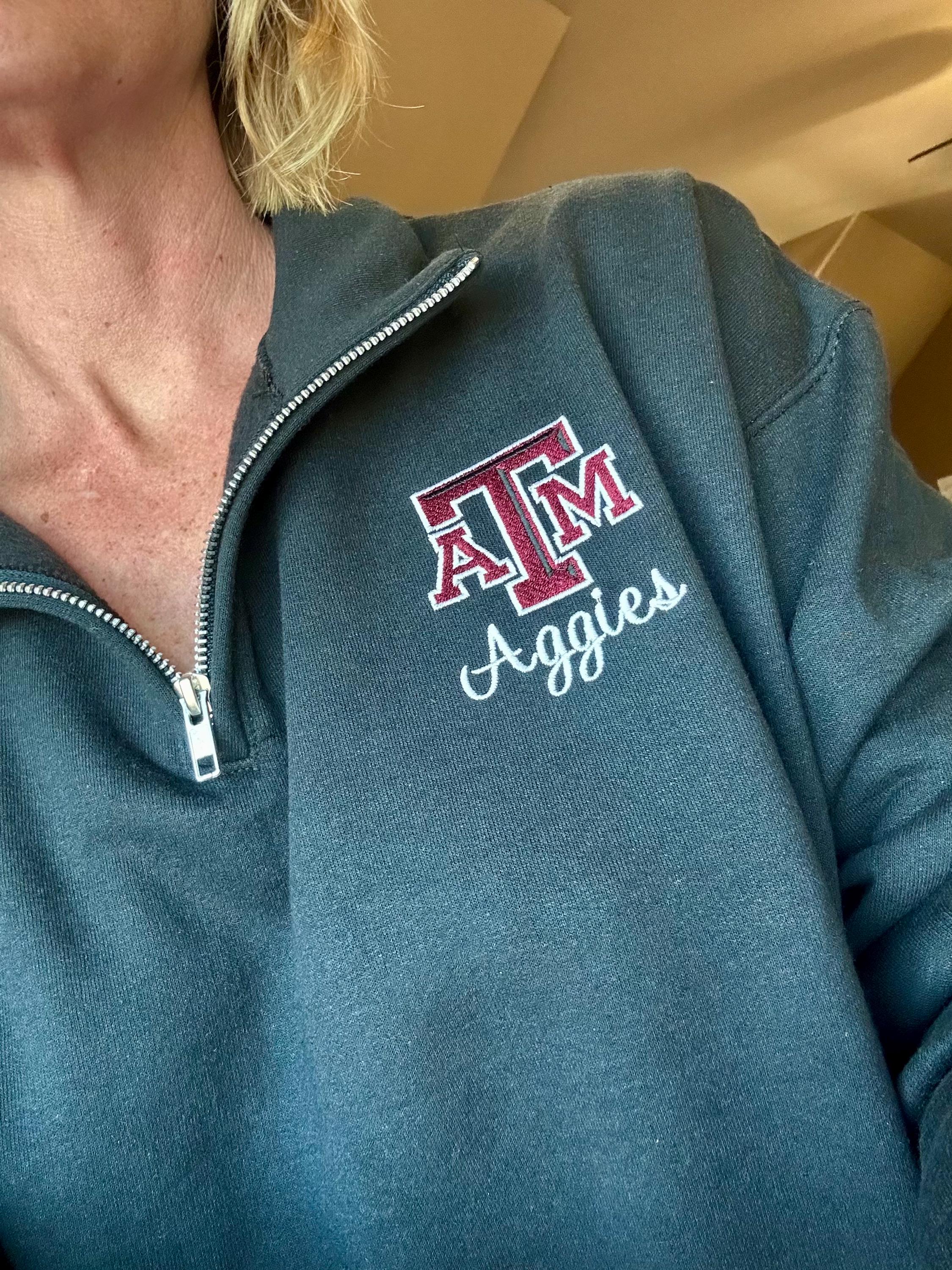 Texas A&M Aggies Quarter-zip Pullover Sweatshirt, Aggie Sweatshirt ...
