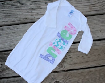 Applique Name Baby Gown Sleeper Layette