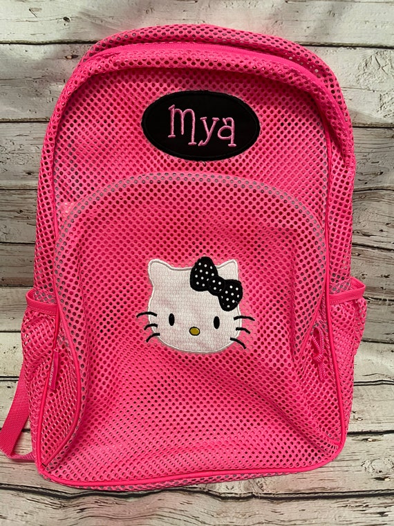 Mesh Backpack With Cat Kitty and Name or Initials Etsy