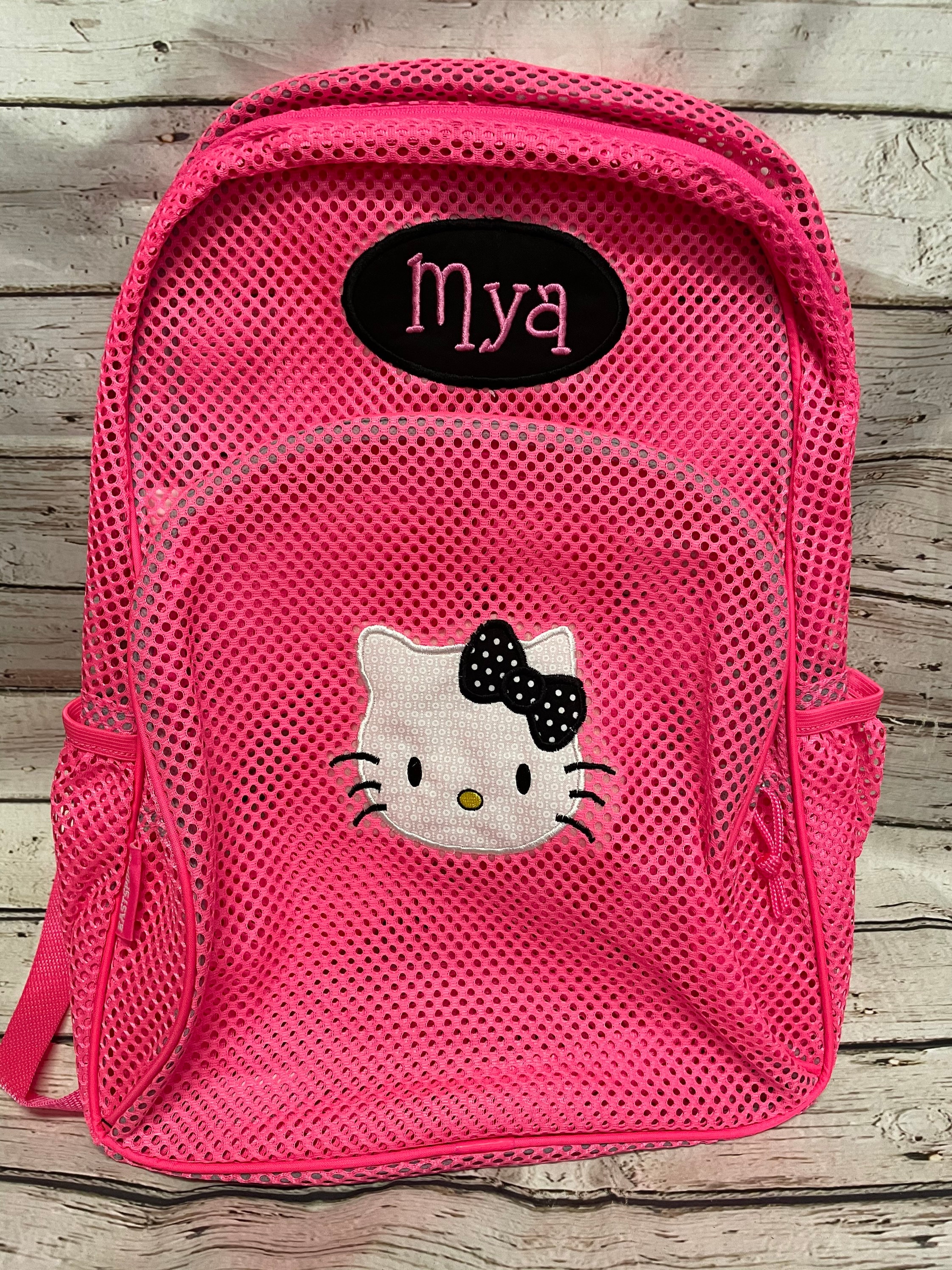 Mesh Backpack With Cat Kitty and Name or Initials - Etsy