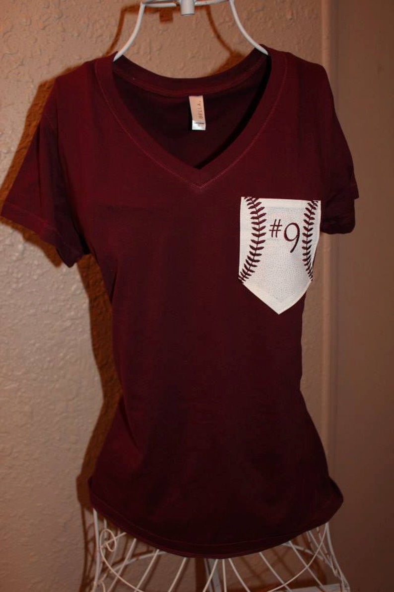 Custom Baseball Mom Pocket Shirt Etsy