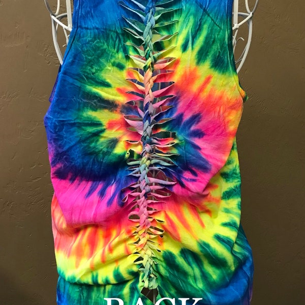 Tie-Dye Tank with Back Cut Out