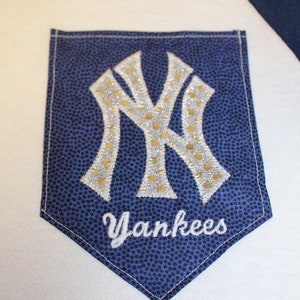 New York Yankees Pocket Off-the-shoulder Shirt Chevron Baseball - Etsy