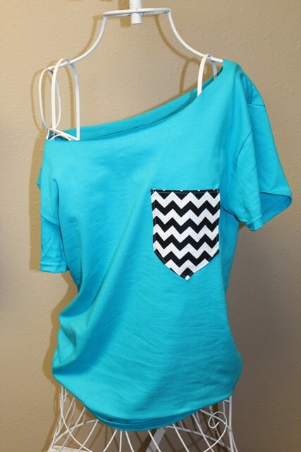 Pocket Off-the-shoulder Shirt Chevron Cheetah - Etsy