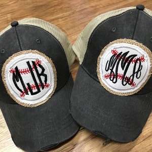 Baseball Mom Monogram Cap Hat