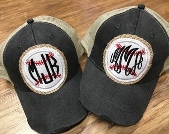 Baseball Mom Monogram Cap Hat
