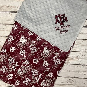 Aggie Baby Blanket Minky Fleece Texas A&M