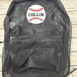 Mesh Backpack with Baseball and Name