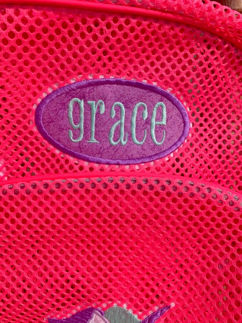Mesh Backpack with Unicorn and Name