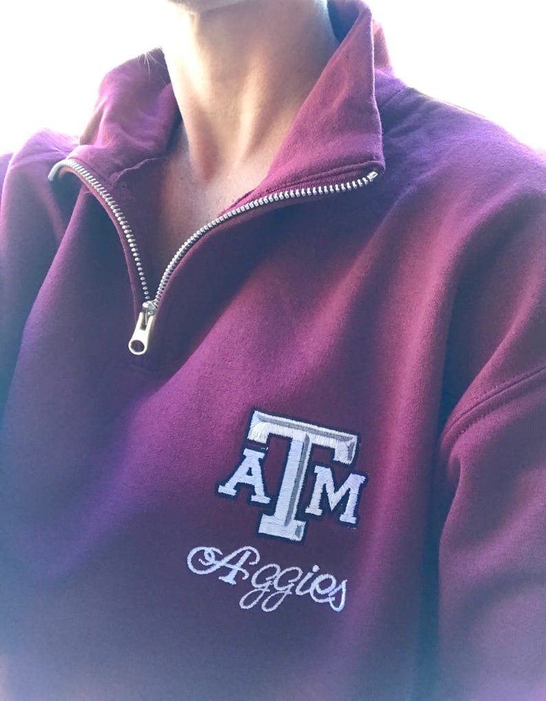 Texas A&M Aggies Quarter-Zip Pullover Sweatshirt, Aggie Sweatshirt, Aggie Pullover, Aggie Shirt image 1