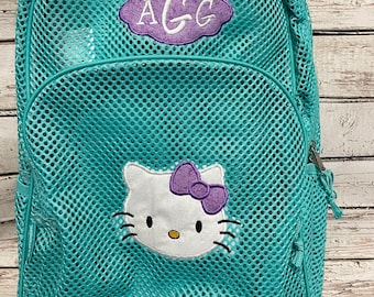 Mesh Backpack With Cat Kitty and Name or Initials - Etsy