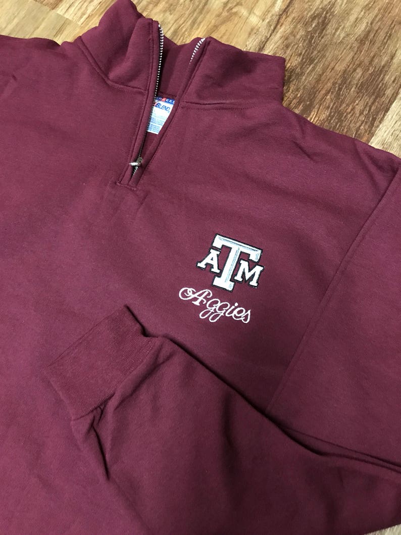 Texas A&M Aggies Quarter-Zip Pullover Sweatshirt, Aggie Sweatshirt, Aggie Pullover, Aggie Shirt image 2