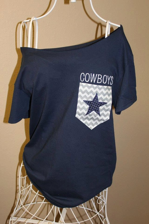 off the shoulder dallas cowboys shirt