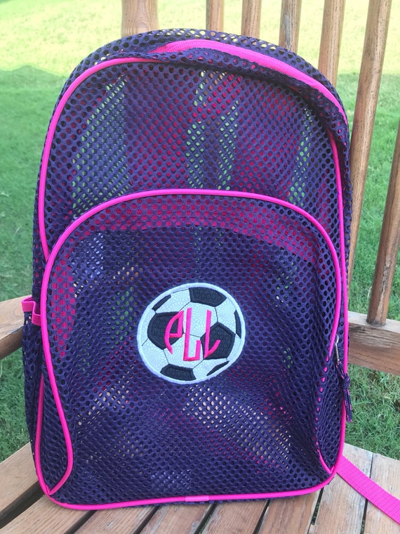 purple mesh backpack