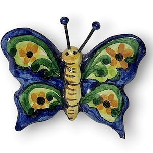 Hand Painted Sicilian Ceramic Decorative Butterfly Wedding favour Ketty Messina&#39;s ceramics