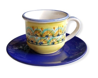 Handmade Sicilian Ceramic Cup and Plate Ketty Messina ceramics