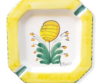 Hand Painted Sicilian Ceramic Table Ashtray. Ketty Messina's ceramics.