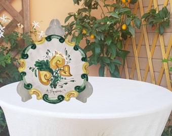 Hand Painted Sicilian Ceramic Baroque Plate. Ketty Messina's ceramics