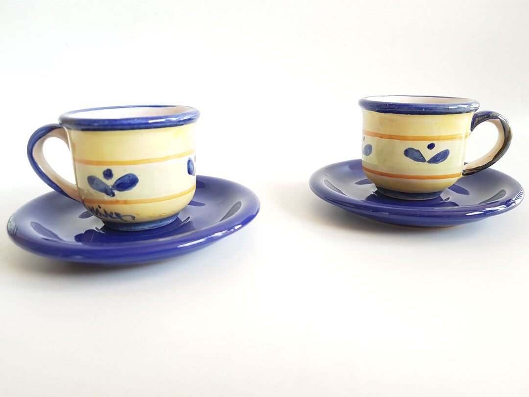 Sicilian Ceramic Coffee Cups With Saucer the Ceramics of Ketty Etsy