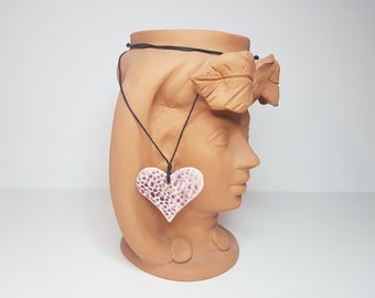 Necklace with Sicilian Ceramics Pendant in the shape of a Heart Gift The Ceramics of Ketty Messina