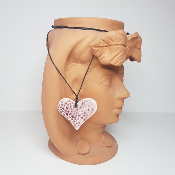 Halskette mit sizilianische Keramik Anhänger in Form eines Herz-Geschenk Die Keramik von Ketty Messina