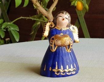 Handmade Lucky Angel Sicilian Ceramic. Little Angel Candle holder. The Ceramics Of Ketty Messina.