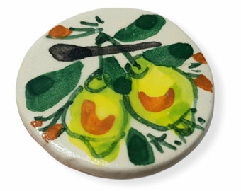 Hand Painted Sicilian Ceramic Magnet with Lemons Fridge Magnet The Ceramics of Ketty Messina