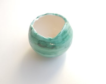 Handmade Sicilian ceramic candle holder  Scented candle holder.   The ceramics of Ketty Messina.