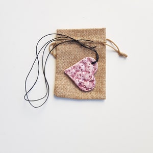 Necklace with heart-shaped pendant Sicilian ceramic jewelry Valentine&#39;s Day gift Ceramic jewelry by Ketty Messina.