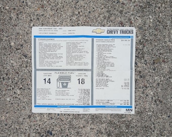 2004 Chevy Suburban 1500 - 4WD Moroney Label Window Sticker