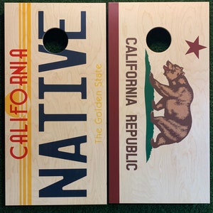 Cornhole Game by ColoradoJoes California Flag and California License Plate