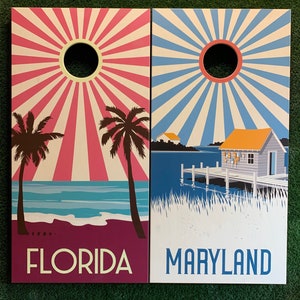 Cornhole Game by ColoradoJoes Maryland and Florida Sunburst