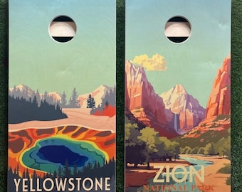 Yellowstone and Zion National Park Cornhole Game by ColoradoJoes