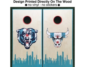Cornhole Game-Chicago Bears and Chicago Bulls Direct Print Custom