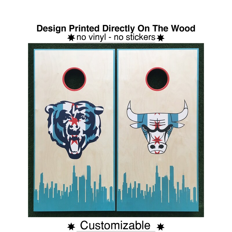 thumbnail image 2 of CORNHOLESHARKS Chicago Cubs World Champs Cornhole Bean Bags | Set Of 8 | ACA Regulation Size | Made In USA 2 of 5