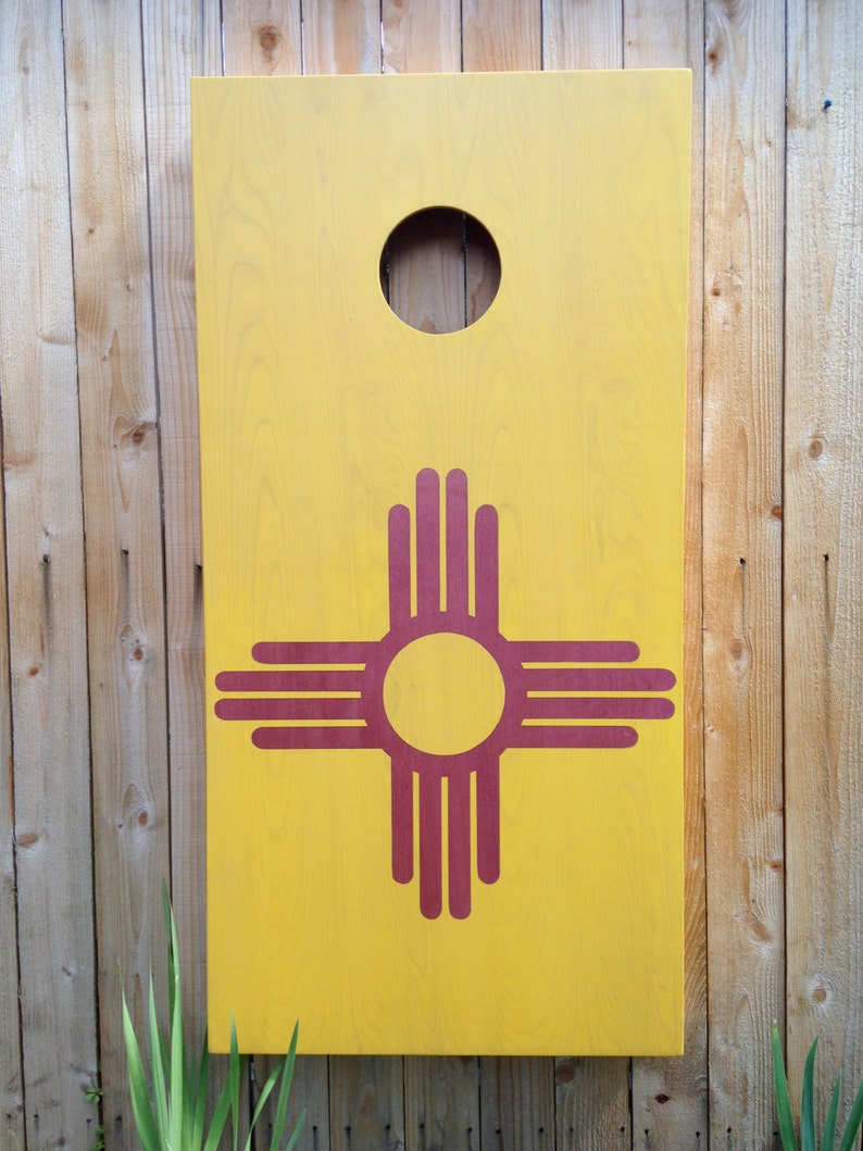 Cornhole Game by ColoradoJoes New Mexico Flag and United States Flag