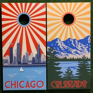 Cornhole Game by ColoradoJoes Colorado and Chicago Sunburst image 1