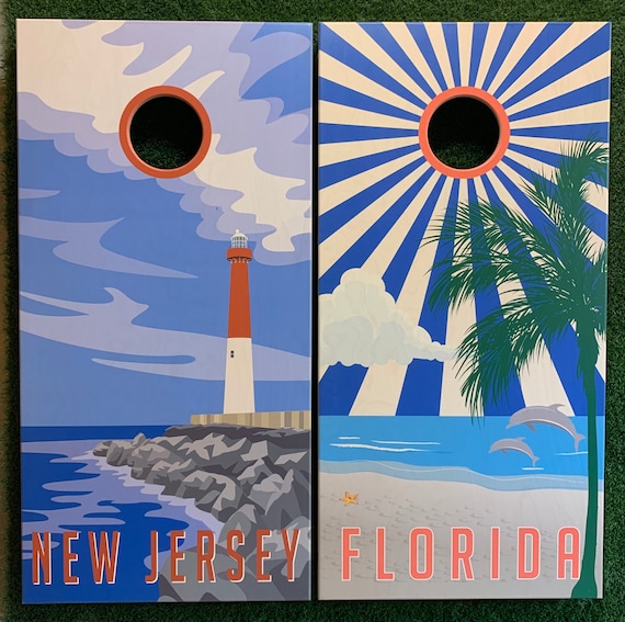 Cornhole Game New Jersey and Florida Sunburst