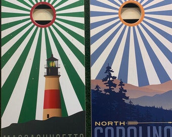 Cornhole Game by ColoradoJoes Massachusetts and North Carolina Sunburst