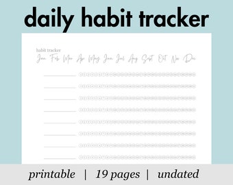 Minimalistic Monthly Habit Tracker Printable, Habit Tracker Template, Routine Tracker, 30 Day Habit Challenge, A4/Letter, Instant Download