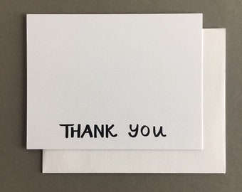 Thank you - handlettering - thanks - flat card - note card