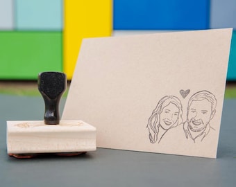 Custom portrait stamp - couples - wedding favors - Custom couples portrait stamps - bachelorette bride mrs - personalized gift for stamp