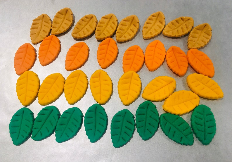 2 Dozen Fondant Leaves Etsy