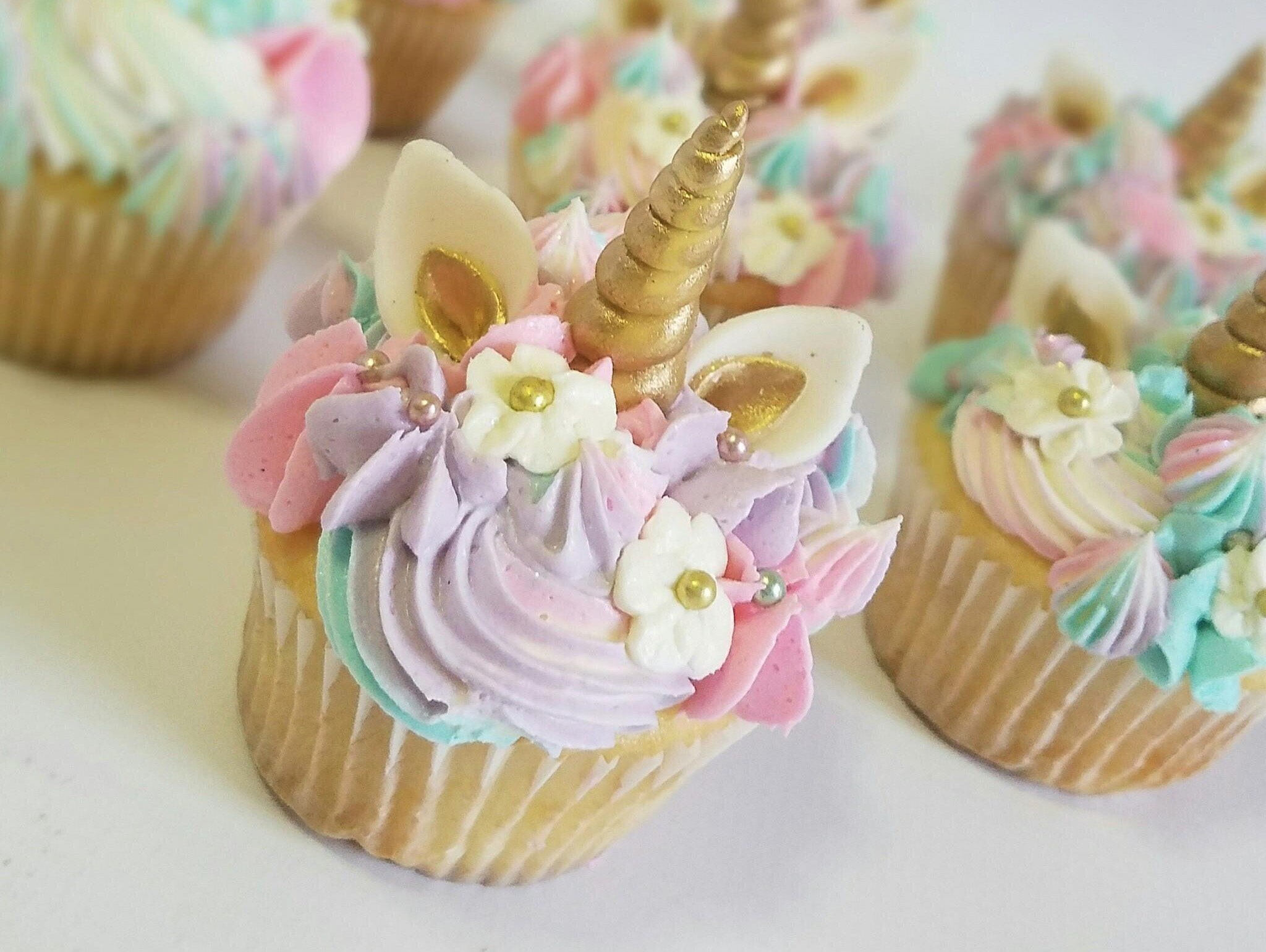 2 Dozen Fondant Unicorn Cupcake Toppers Etsy Australia