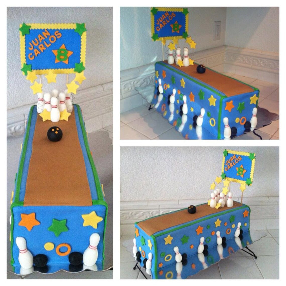 Fondant Bowling Pins & Ball Cake Topper Etsy